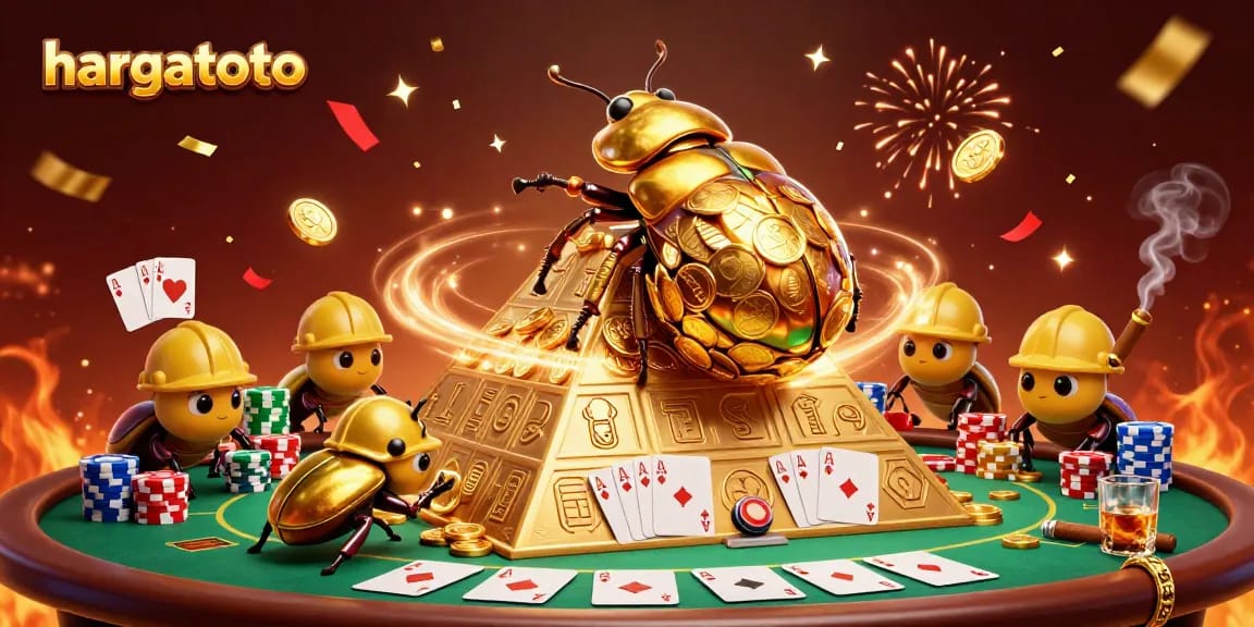 Experience thrilling winning moments at hargatoto with exciting casino elements and golden coins.
