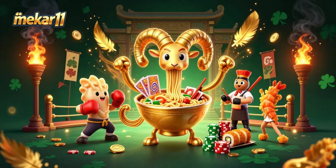Experience winning excitement at mekar11 with vibrant animated characters and casino elements.