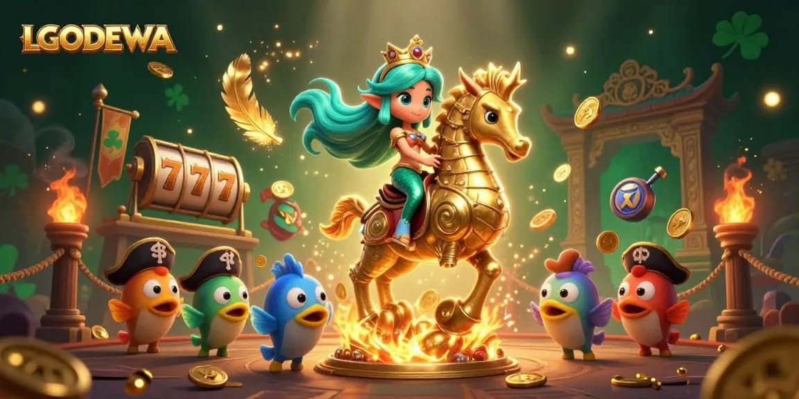 Experience the excitement of LGODEWA with vibrant mermaid-themed casino action featuring dynamic slot elements.