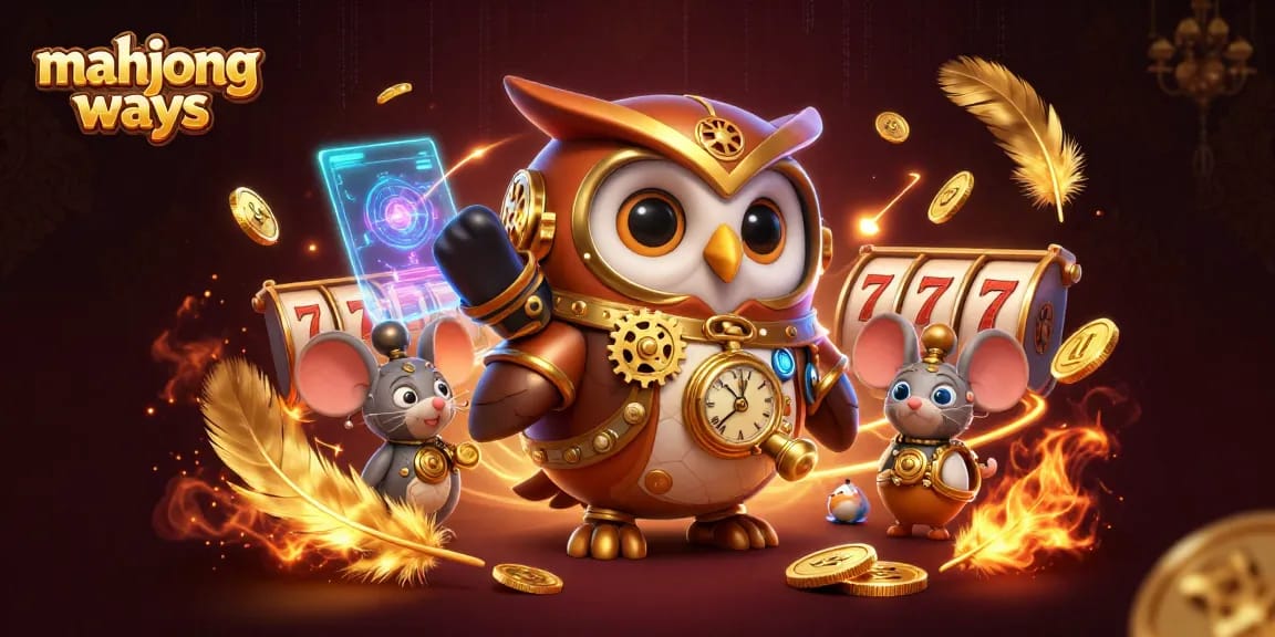 Spin the reels in mahjong ways while enjoying a vibrant steampunk casino scene filled with adventure.