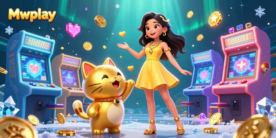 Win big at Mwplay with exciting games in a vibrant casino-themed illustration.