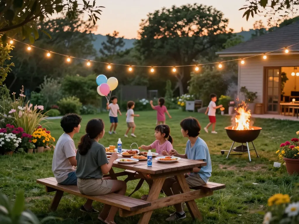 Best Mosquito Repellent featured at a joyful backyard barbecue with family and friends.