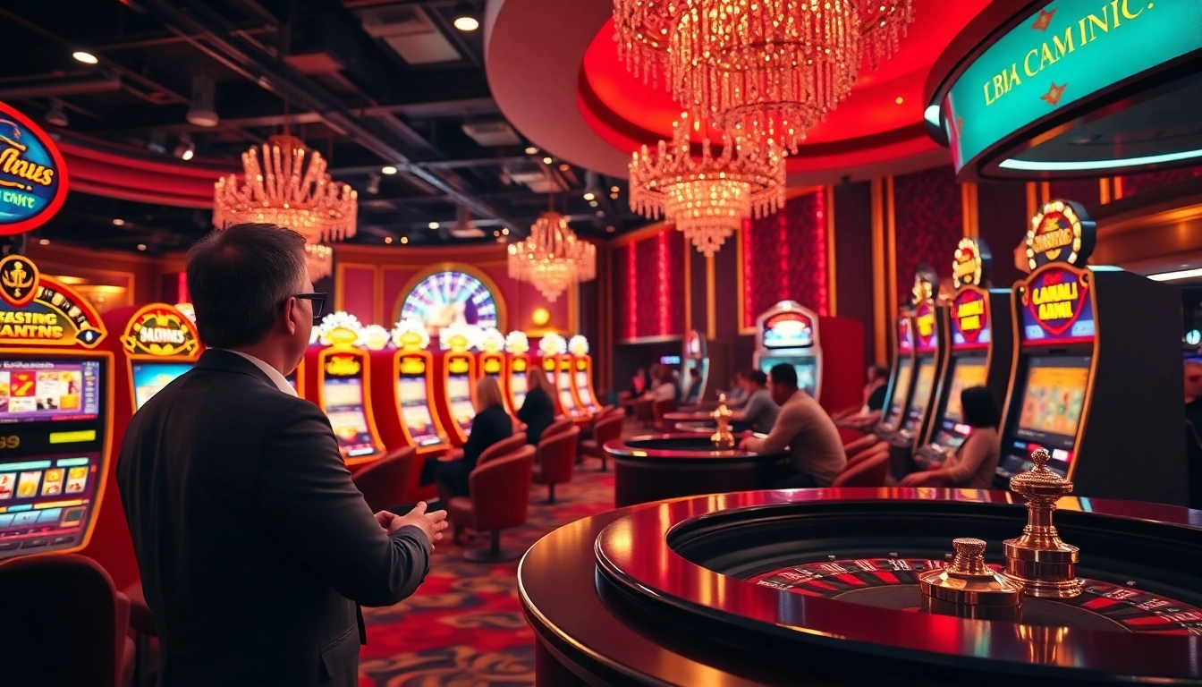 Engaging online casino UK atmosphere with vibrant gaming and players enjoying the experience.