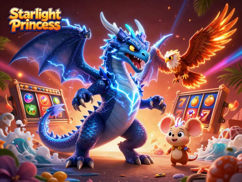 Spin the reels of the Starlight Princess slot game featuring dynamic characters and vibrant casino elements.