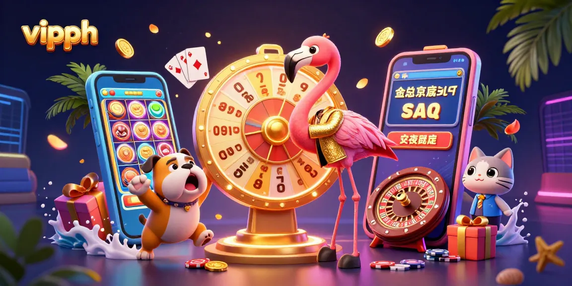 Spin the giant prize wheel at vipph and win exciting rewards in a lively casino scene.