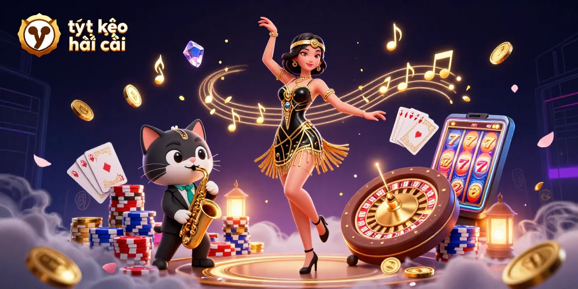Engage with tỷ lệ kèo nhà cái in this vibrant 3D casino scene showcasing dynamic characters and game elements.