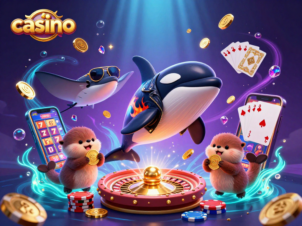 Experience thrilling casino action with a dynamic underwater scene featuring vibrant characters and elements.
