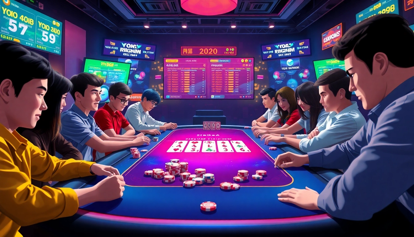 Players enjoying an exhilarating round of yono rummy in a vibrant online gaming environment.