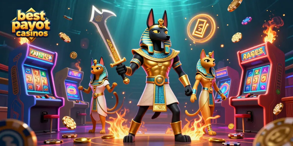 Experience thrilling gameplay at the best payout casinos with ancient Egyptian themes and vibrant casino elements.