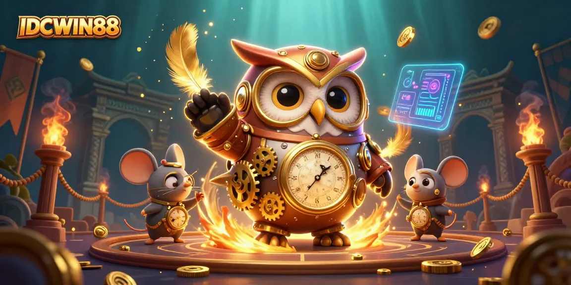 Experience thrilling wins with IDCWIN88 as a time-traveler owl brings the casino to life