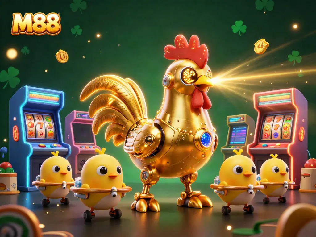 Engage in the M88 casino experience with immersive arcade elements and lively character action.