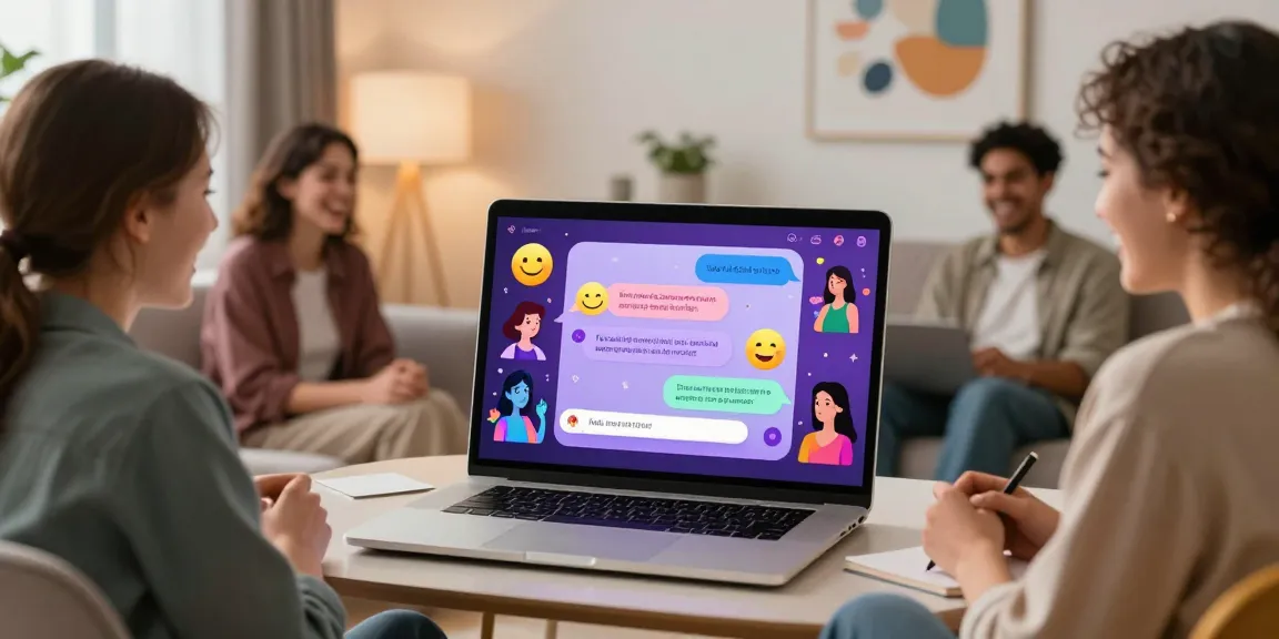 Engaging NSFW AI chat scene with diverse users experiencing emotional connections and creativity.