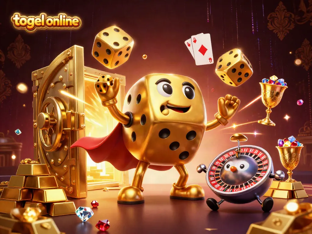 Experience exhilarating togel online action with dynamic golden dice and vibrant casino elements.