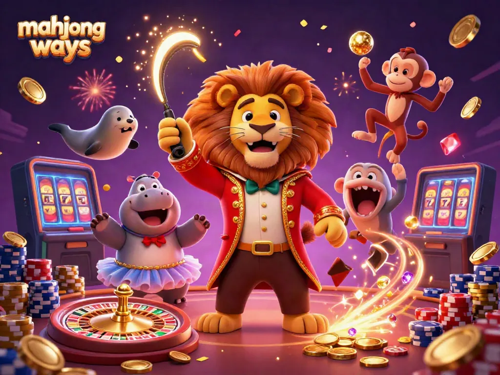 Experience mahjong ways with exhilarating slot gameplay featuring a vibrant circus-themed casino scene.