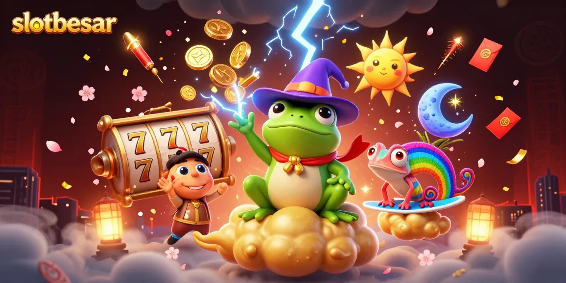 Experience the excitement of slotbesar with vibrant characters and animated gambling elements.