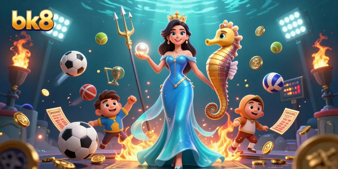 Experience thrilling sports betting with bk8, featuring a vibrant scene of competition and excitement.
