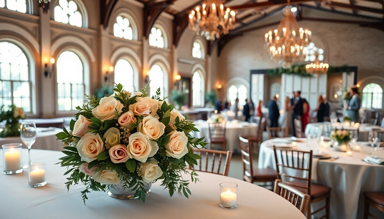 Best Wedding Venue Jacksonville showcasing an elegant wedding setup with floral arrangements and inviting ambiance.