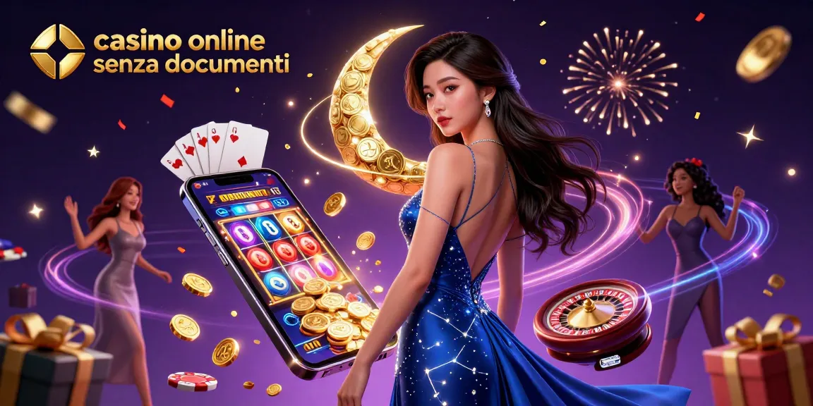 Scopri la magia del casino online senza documenti con illustrazioni dinamiche di giochi di slot e ricchi elementi di gioco.