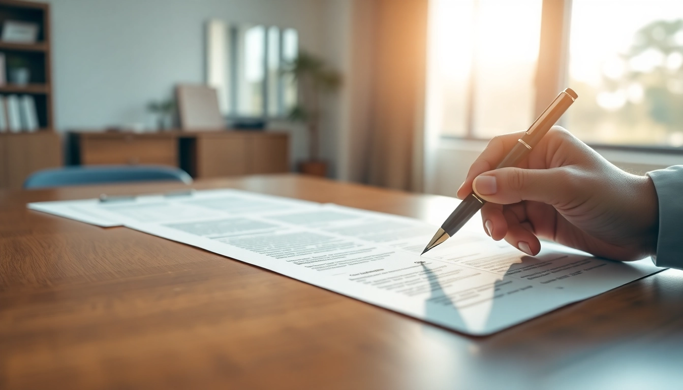 Signing critical contracts and grants documents on a polished table in a bright office.