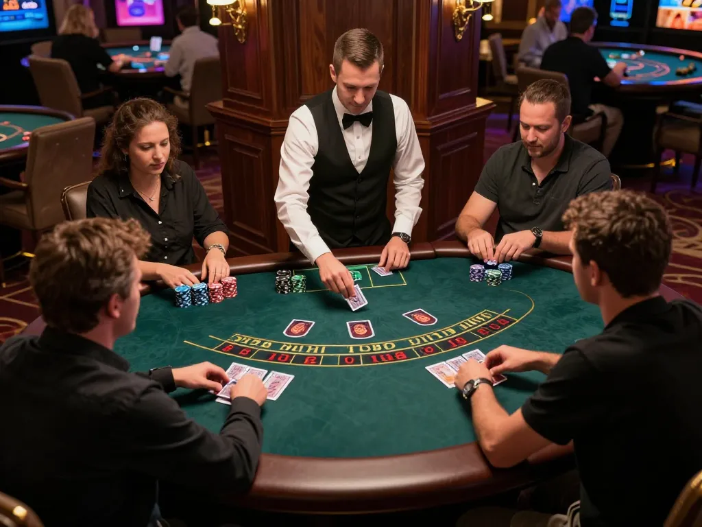 Players enjoying blackjack at TG88, emphasizing the thrilling gameplay and strategic bets.