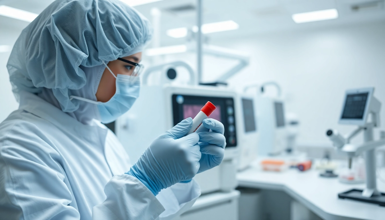 Advanced blood testing Sydney showcasing a technician preparing a blood sample in a modern lab.