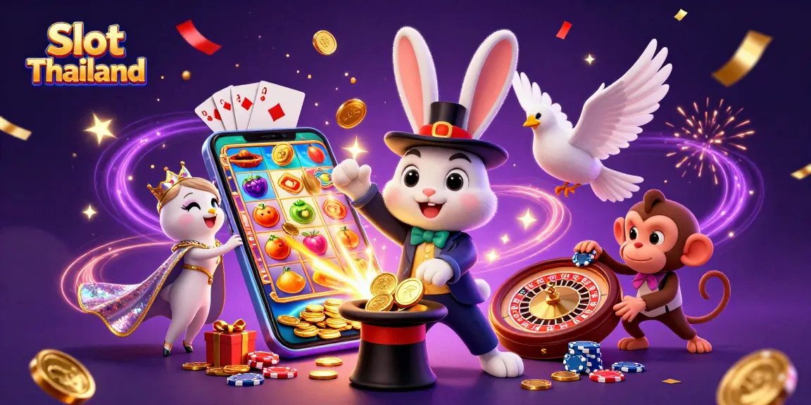 Slot Thailand menghadirkan ilustrasi kartun 3D tentang permainan slot yang menarik dan menghibur.