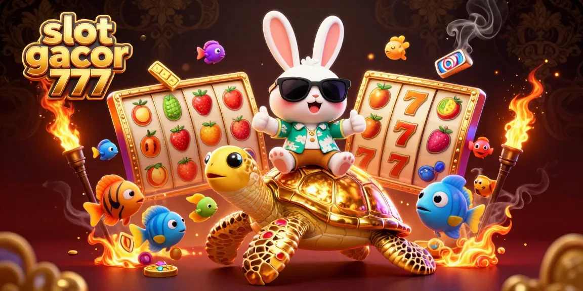 Spin for big wins with slot gacor 777 in this colorful, immersive 3D casino illustration.