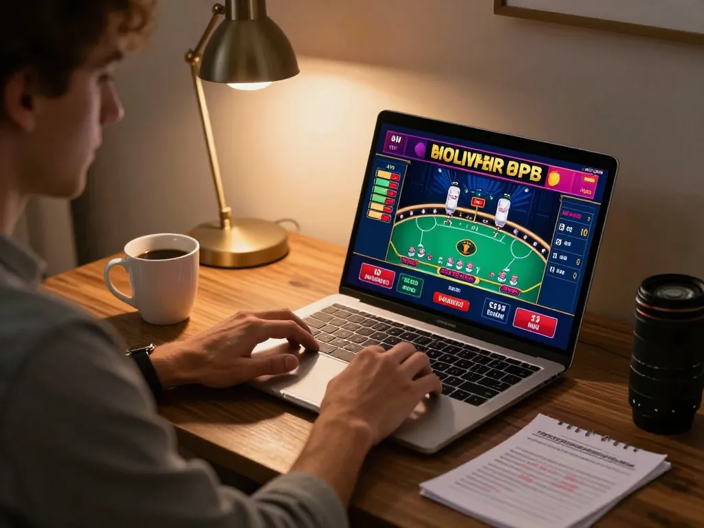 Player enjoying the live dealer game at 789win, showcasing strategic betting notes and calm home atmosphere.