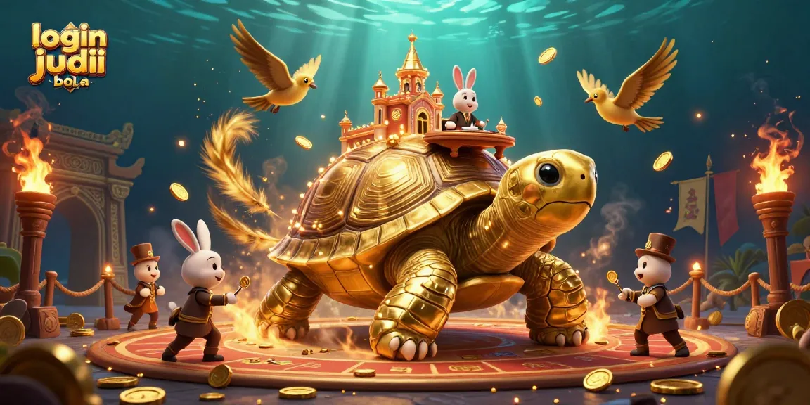 Experience the thrill of login judi bola as the golden tortoise showcases your betting adventure!
