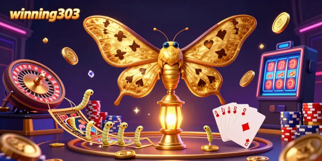 Experience the thrilling world of winning303 with vibrant casino elements and captivating graphics.