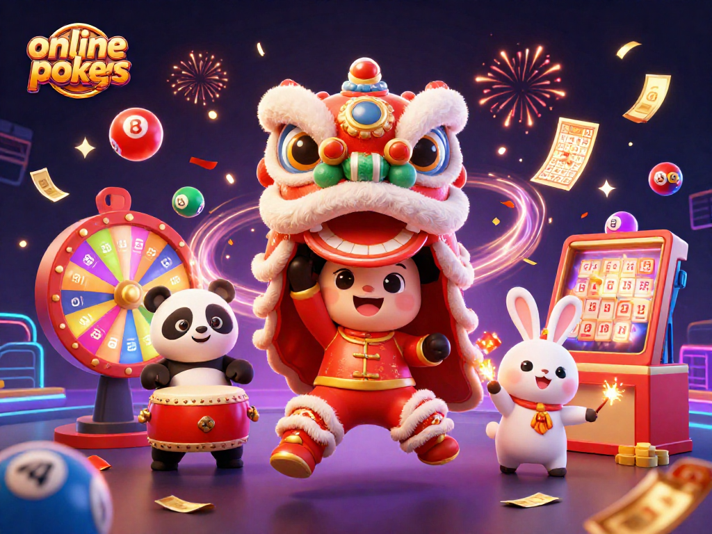 Engage with online pokies action in a vibrant casino scene filled with excitement and rich details.