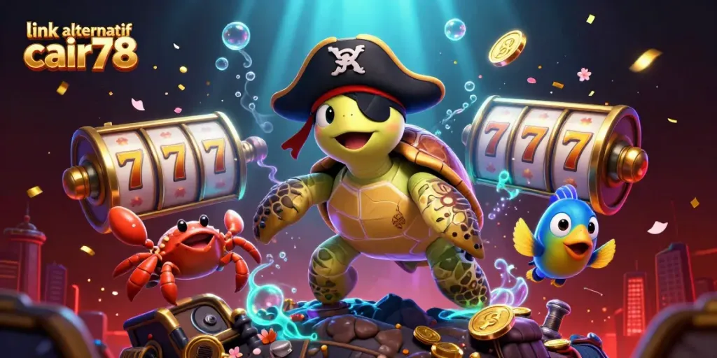 Menangkan permainan slot dengan link alternatif cair78 dengan simbol keberuntungan dan koin emas.