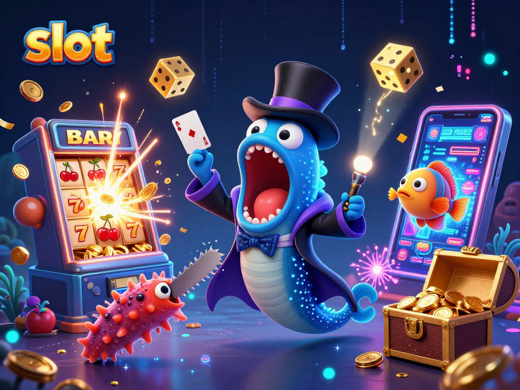 Spin the slot with bioluminescent creatures and eye-catching jackpot effects in vibrant casino art