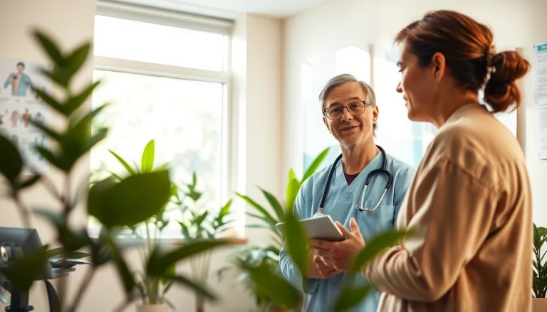 Enhancing health through patient consultation in a comforting clinic environment.