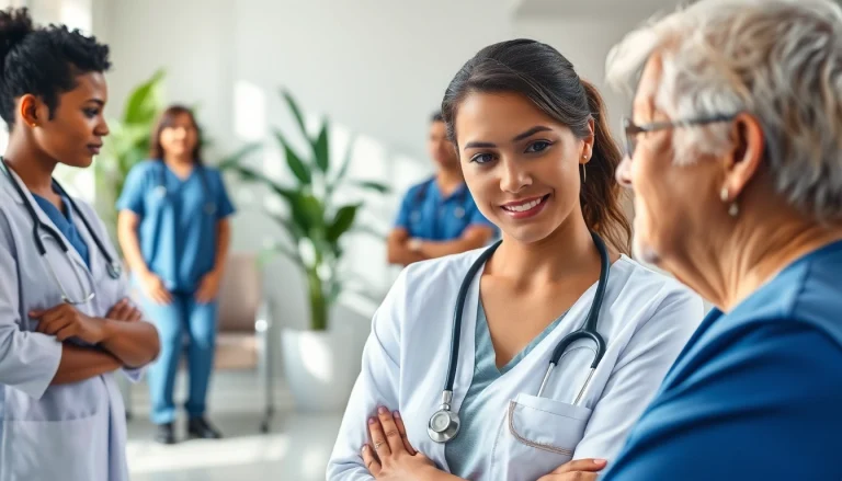 Enhance health support with caregivers assisting diverse patients in a healthcare setting.