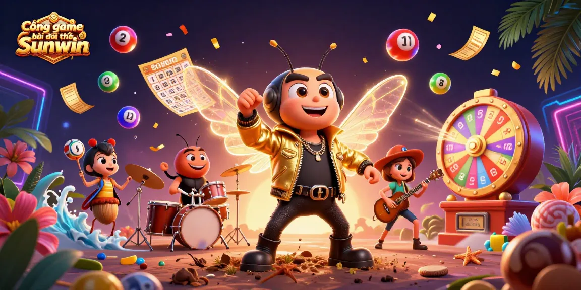 Experience Cổng game bài đổi thưởng Sunwin with vibrant 3D gaming characters and lively casino elements.